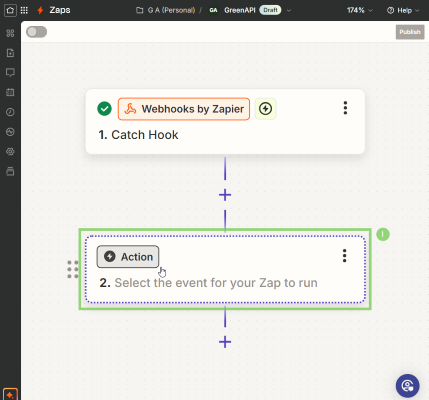 Изображение выбора блока действия