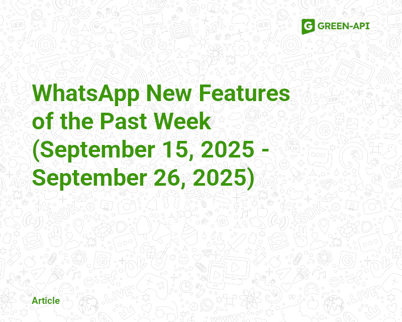 New features in WA